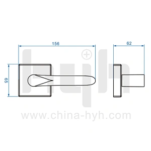 hyh Passage Door Handle Zinc Alloy Lever for Interior Door